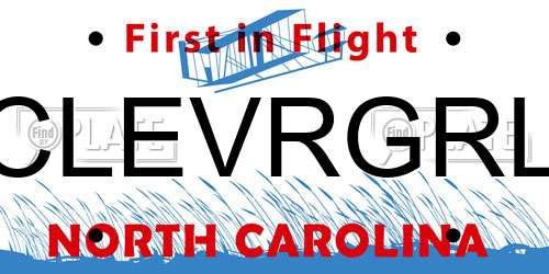 CLEVRGRL North Carolina License Plate