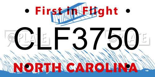 CLF3750 North Carolina License Plate