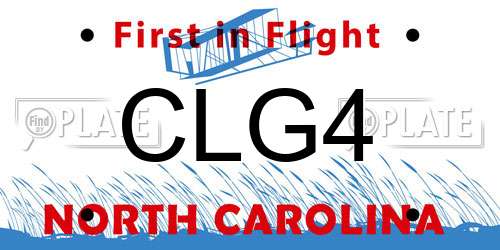CLG4 North Carolina License Plate