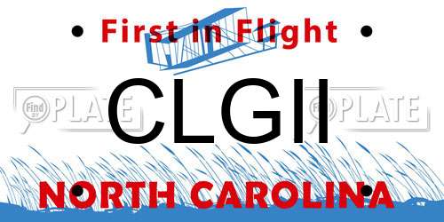 CLGII North Carolina License Plate