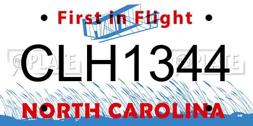CLH1344 North Carolina License Plate