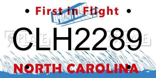 CLH2289 North Carolina License Plate