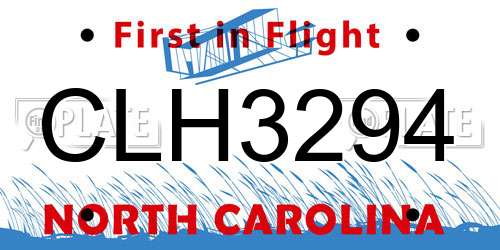 CLH3294 North Carolina License Plate