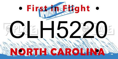 CLH5220 North Carolina License Plate