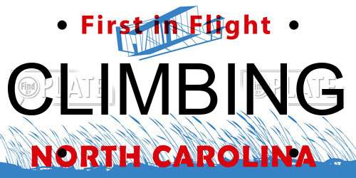 CLIMBING North Carolina License Plate