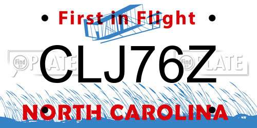 CLJ76Z North Carolina License Plate