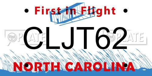 CLJT62 North Carolina License Plate