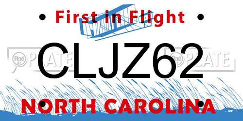 CLJZ62 North Carolina License Plate