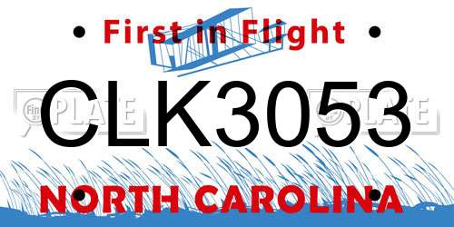 CLK3053 North Carolina License Plate