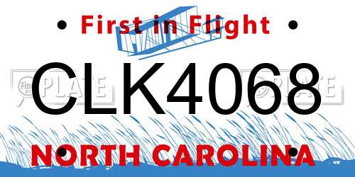 CLK4068 North Carolina License Plate