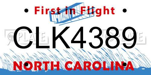 CLK4389 North Carolina License Plate