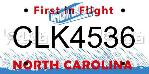 CLK4536 North Carolina License Plate