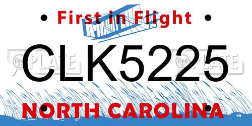 CLK5225 North Carolina License Plate