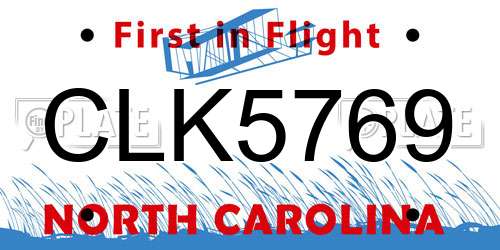 CLK5769 North Carolina License Plate