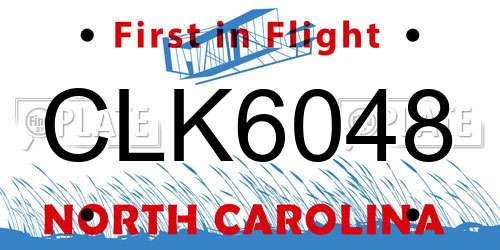 CLK6048 North Carolina License Plate