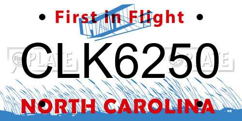 CLK6250 North Carolina License Plate
