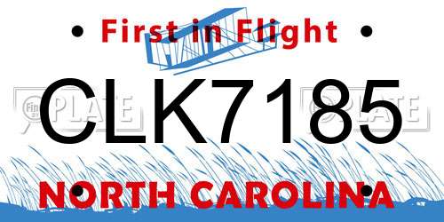 CLK7185 North Carolina License Plate