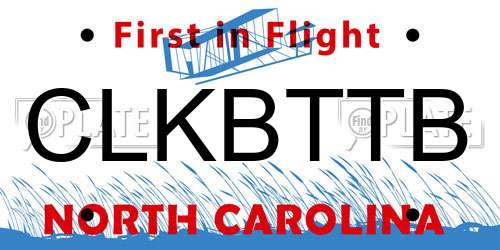 CLKBTTB North Carolina License Plate
