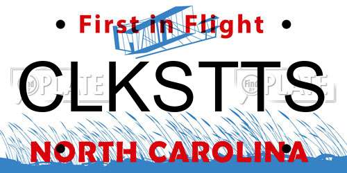 CLKSTTS North Carolina License Plate