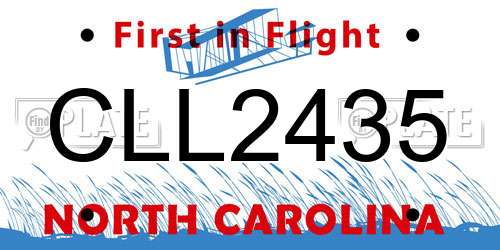 CLL2435 North Carolina License Plate