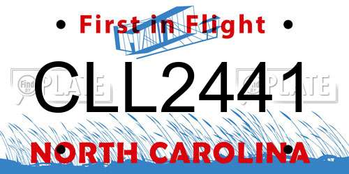 CLL2441 North Carolina License Plate