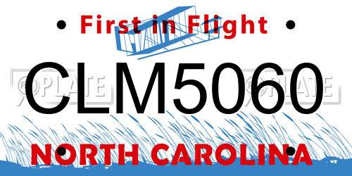CLM5060 North Carolina License Plate