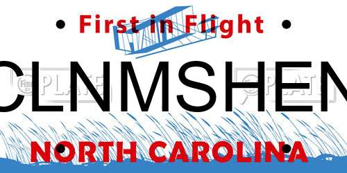 CLNMSHEN North Carolina License Plate