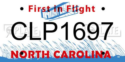 CLP1697 North Carolina License Plate