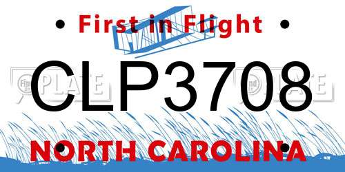 CLP3708 North Carolina License Plate