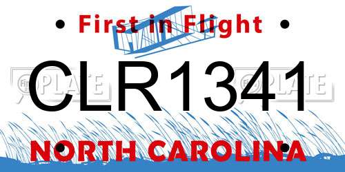 CLR1341 North Carolina License Plate