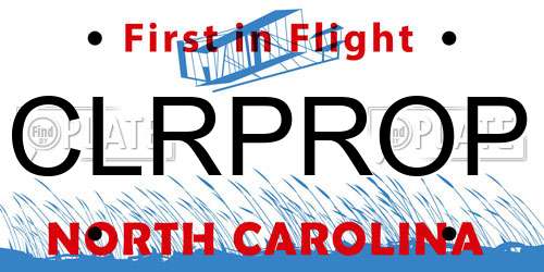 CLRPROP North Carolina License Plate