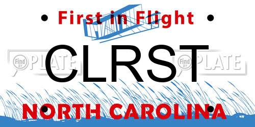 CLRST North Carolina License Plate