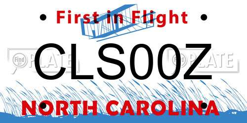 CLS00Z North Carolina License Plate