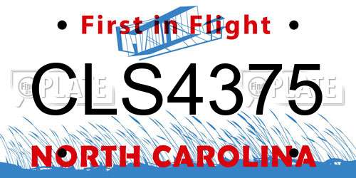 CLS4375 North Carolina License Plate