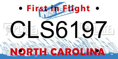 CLS6197 North Carolina License Plate