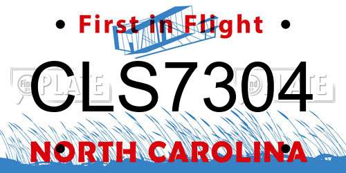 CLS7304 North Carolina License Plate