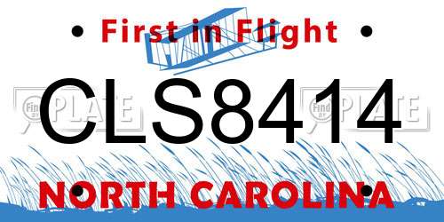 CLS8414 North Carolina License Plate
