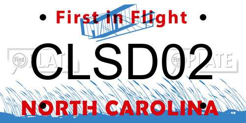 CLSD02 North Carolina License Plate
