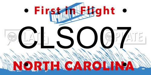 CLSO07 North Carolina License Plate