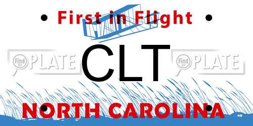 CLT North Carolina License Plate