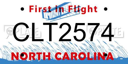 CLT2574 North Carolina License Plate