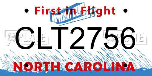 CLT2756 North Carolina License Plate