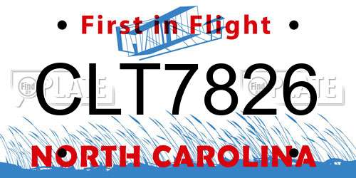 CLT7826 North Carolina License Plate