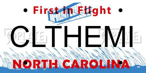 CLTHEMI North Carolina License Plate