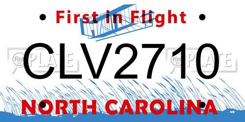 CLV2710 North Carolina License Plate