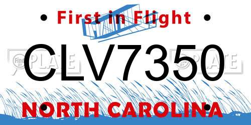 CLV7350 North Carolina License Plate