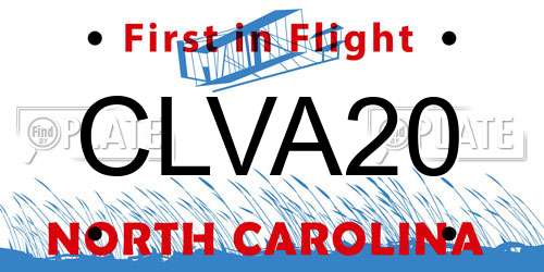CLVA20 North Carolina License Plate