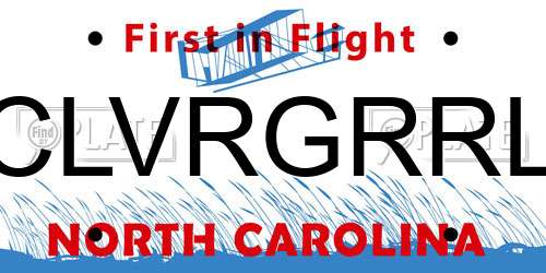 CLVRGRRL North Carolina License Plate