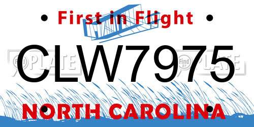 CLW7975 North Carolina License Plate
