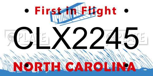 CLX2245 North Carolina License Plate